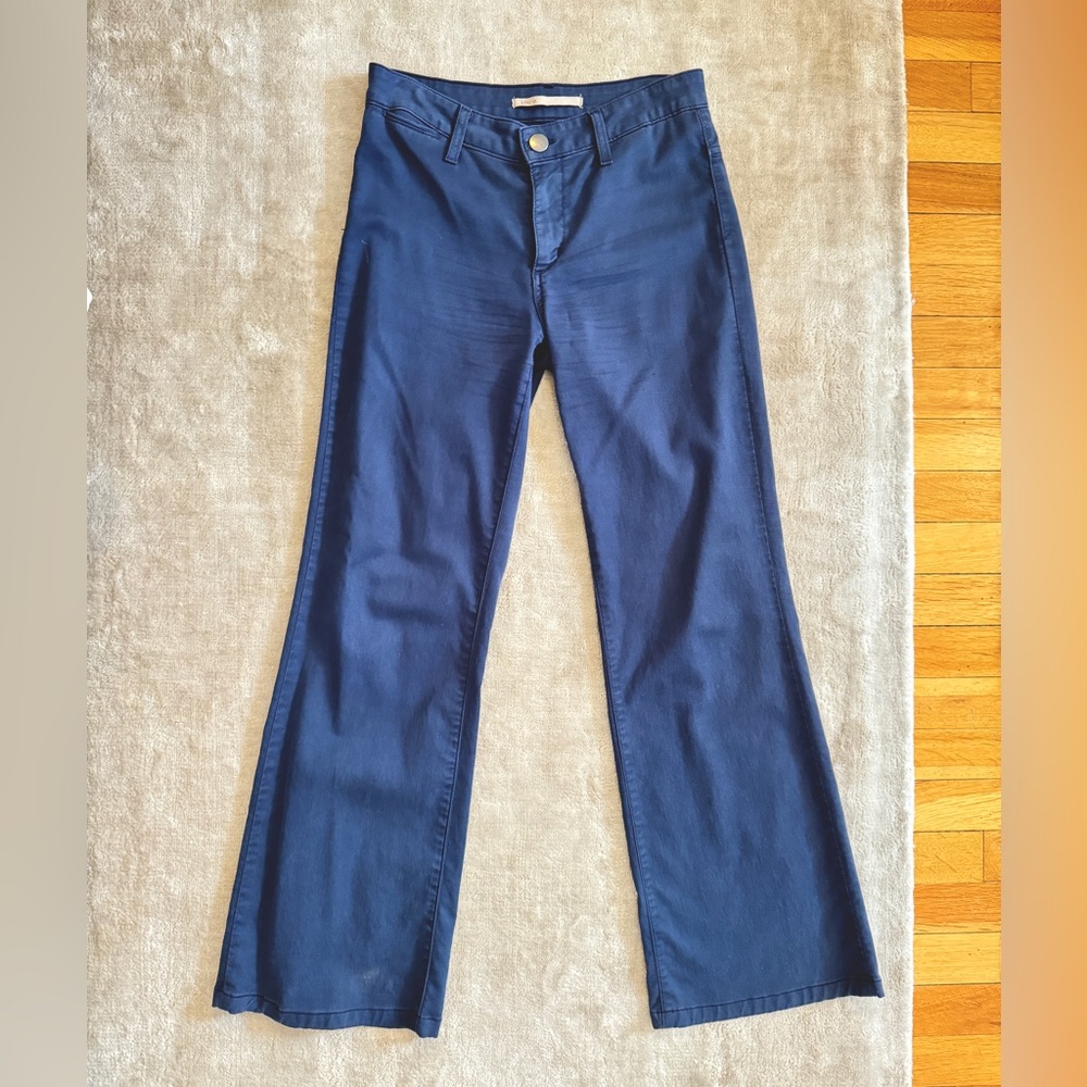 Vince Jeans | Vince Farrah Navy Bootleg Cotton/Lyocell Stretch Jean Pant-27